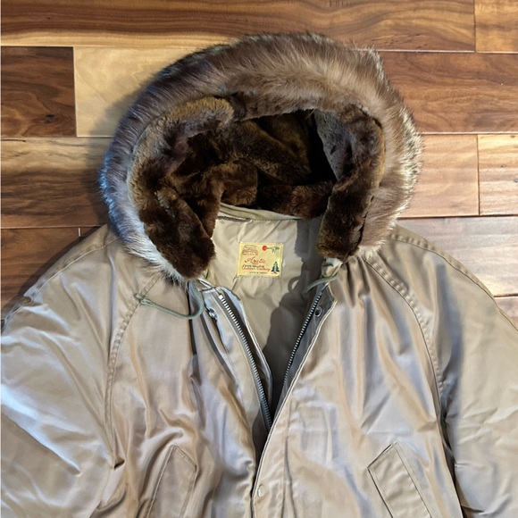 Woods Bag & Canvas Vintage Down Insulated Fur Lined Hood Winter Jacket size XL - Picture 3 of 6